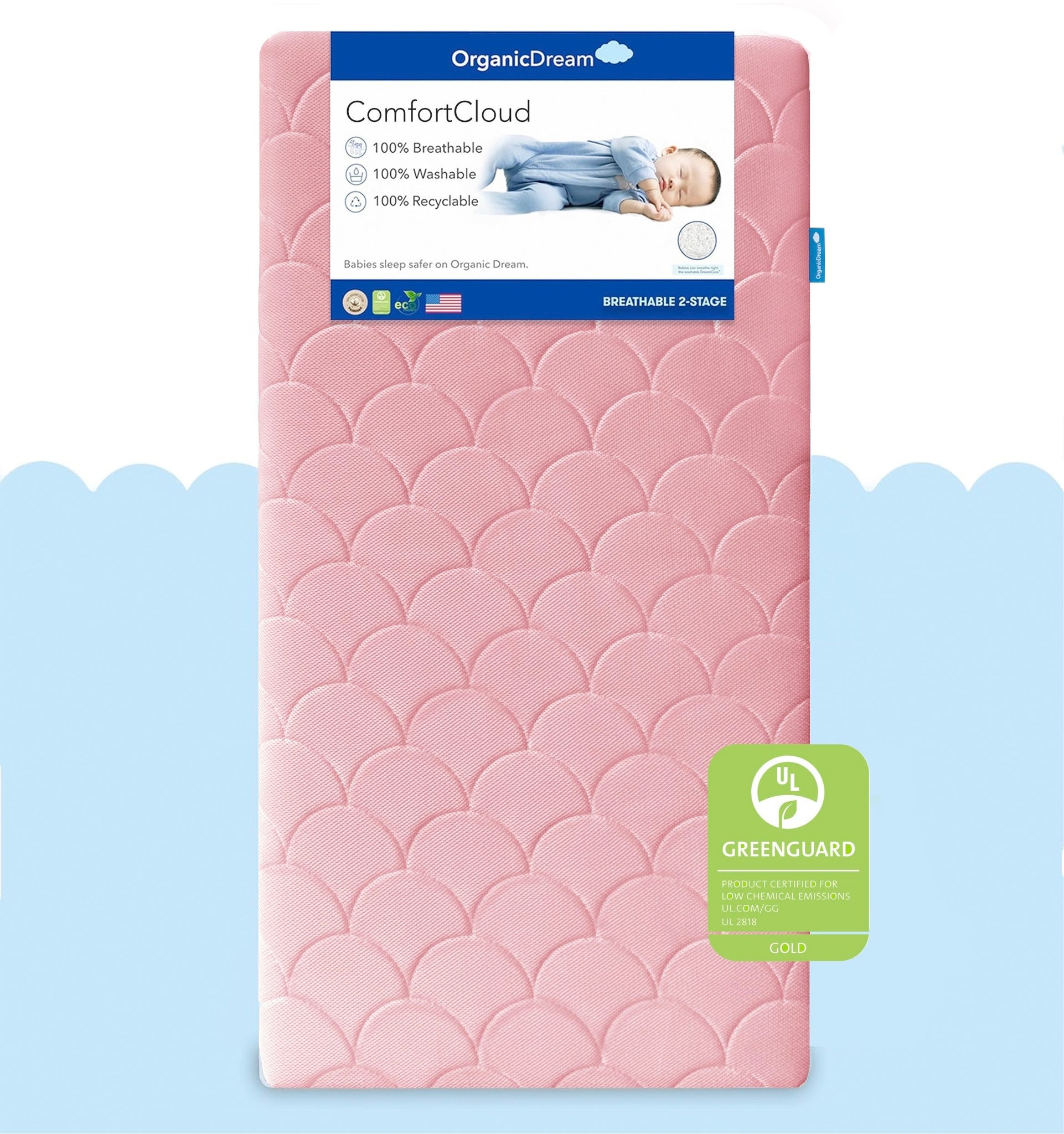 ComfortCloud 2 Stage Crib Toddler Mattress Organic Dream