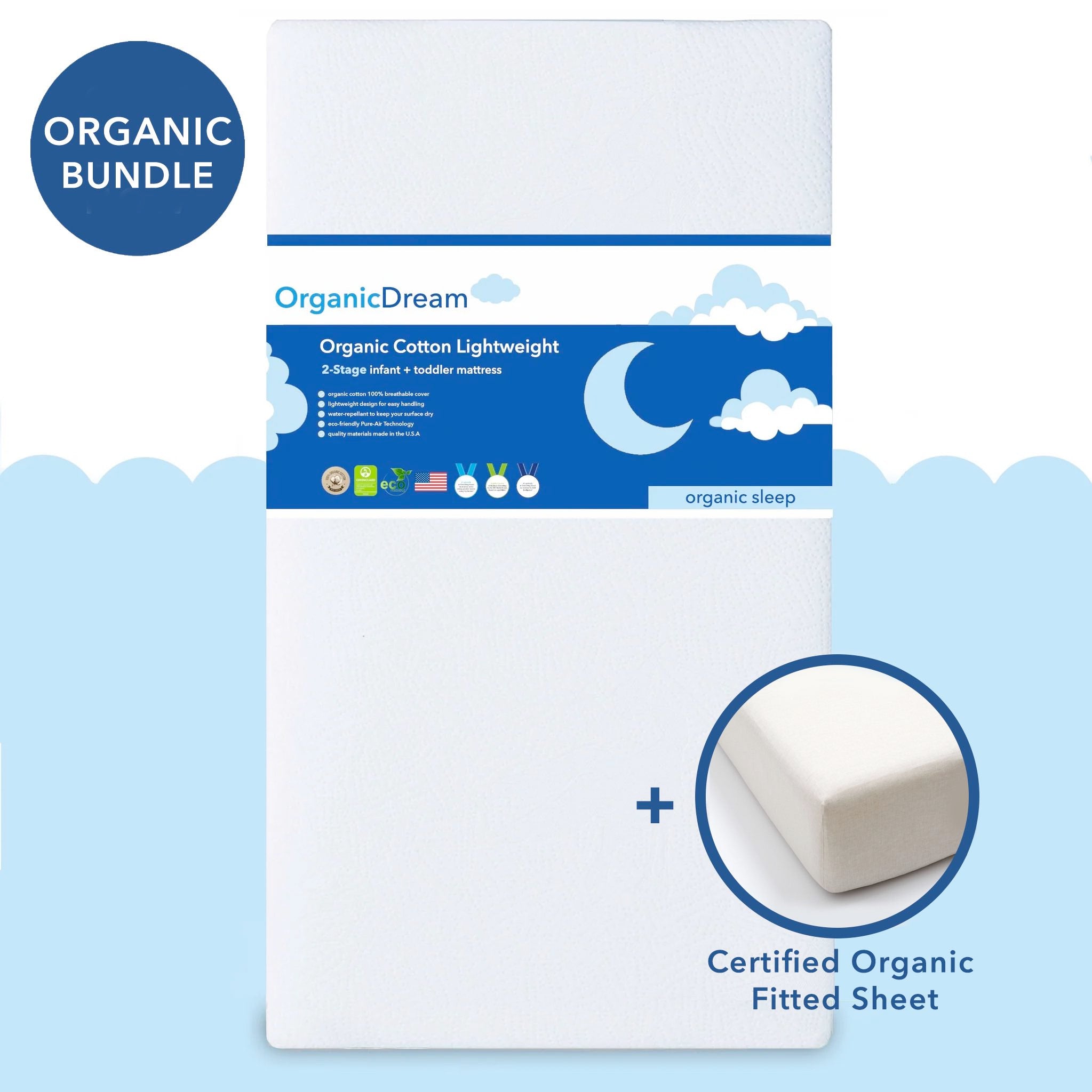 Organic Cotton 2-Stage Lightweight 2-Piece Mattress Bundle