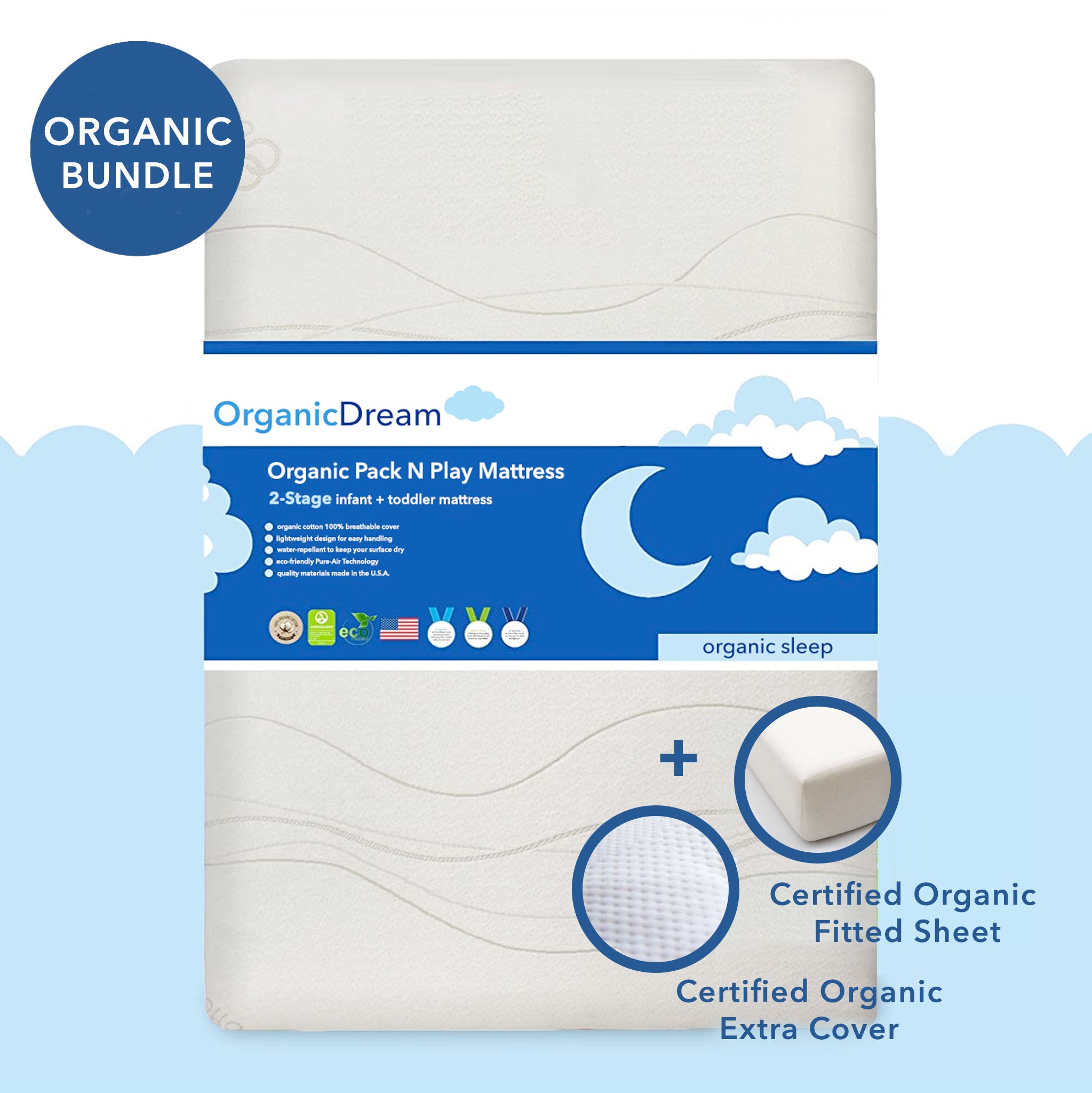Pack & Play 3-Piece Mattress Bundle | Organic Dream®